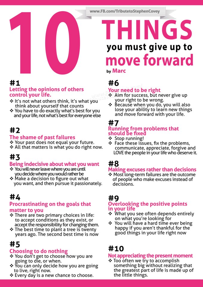 INFOGRAPHIC: 10 Things You Must Give Up To Move Forward