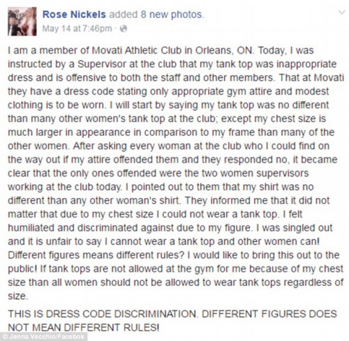 Woman Was Kicked Out of Her Gym